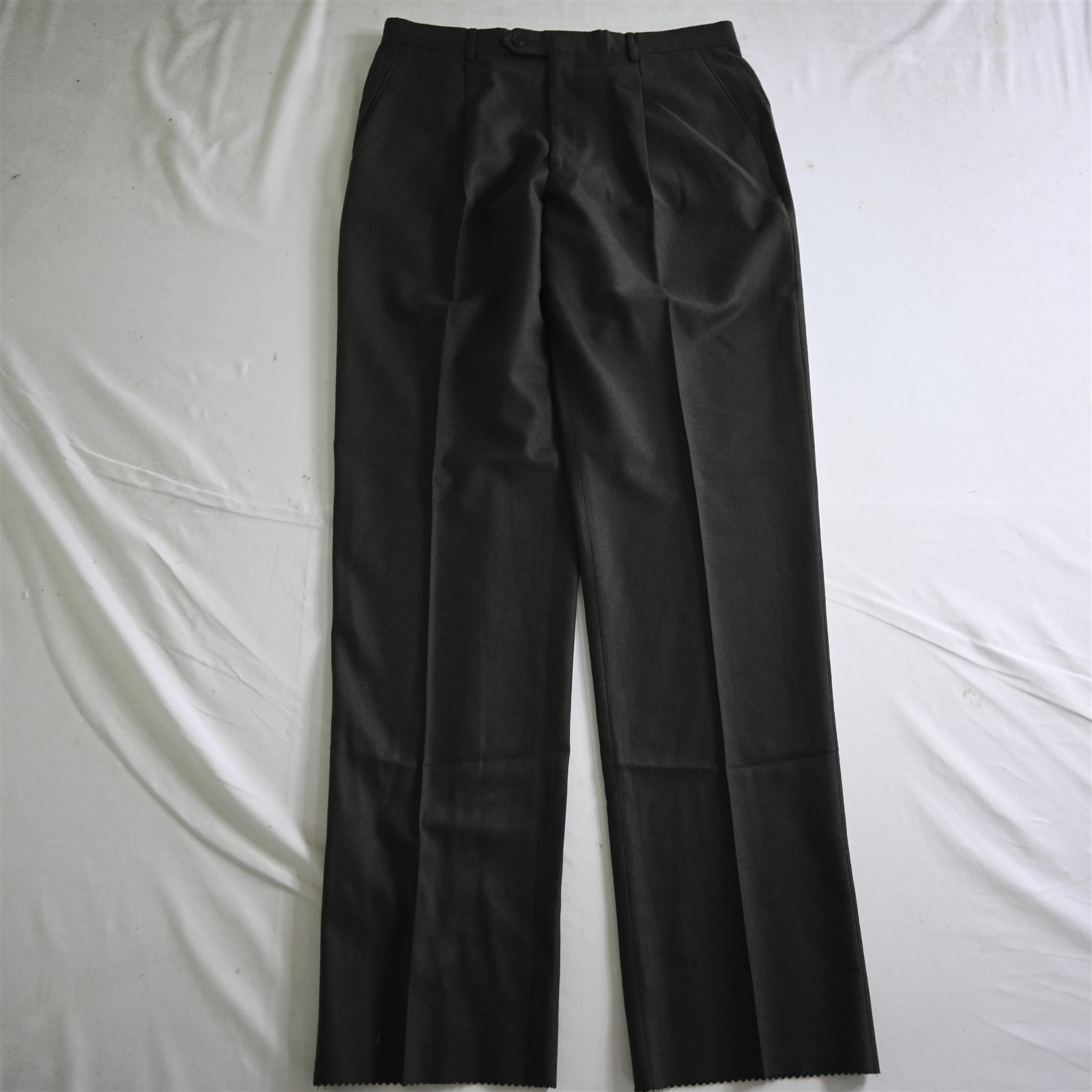 New Jos A Bank 34 Olive Green 100% Wool Flannel Pleated Mens Dress Pants